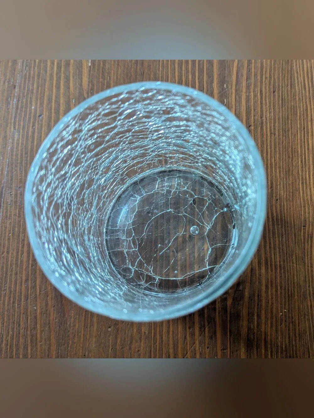 Clear Crackle Glass Jar with Chrome Finish Metal Lid. 5.5